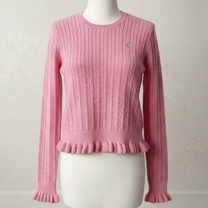 New Ralph Lauren ruffle cable knit sweater